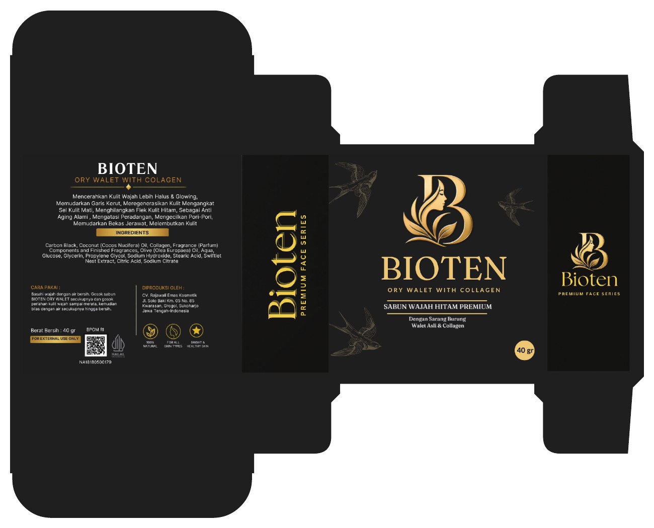 Dieline box Bioten Dry Walet with Collagen